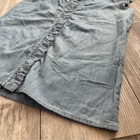 j.crew sleeveless ruffle top chambray summer 2023 XXS blue - Picture 6 of 7